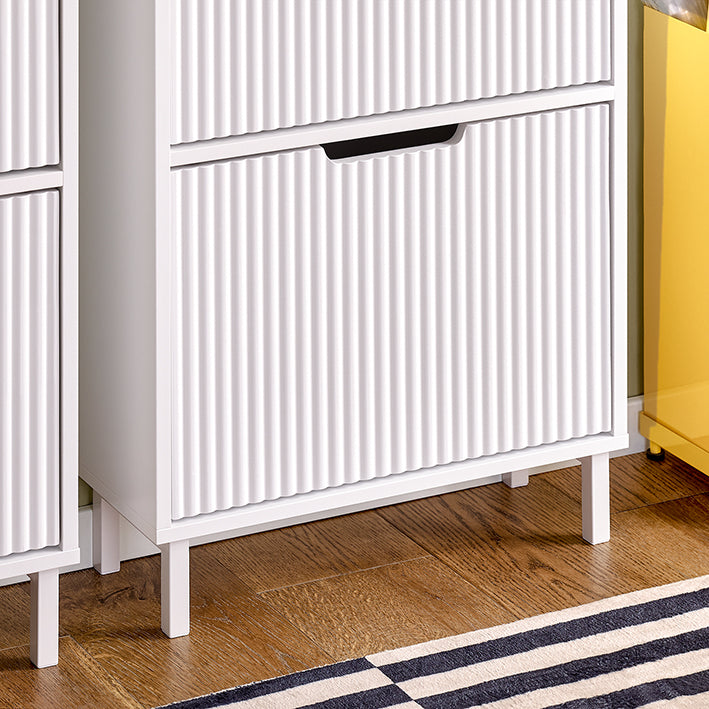 SoBuy | Meuble à chaussures avec 3 abattants | Meuble d'entrée étroit | Commode à chaussures blanche | FSR177-H-W