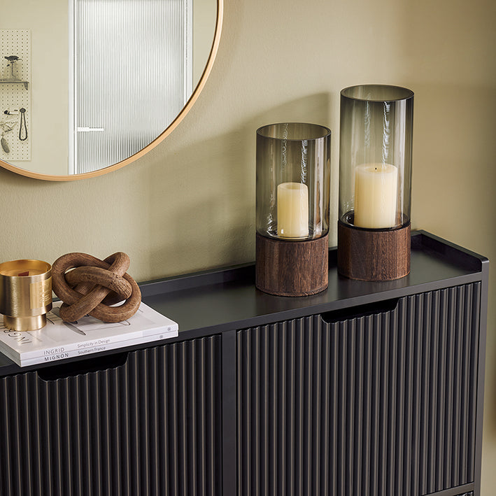 Vorverkauf | SoBuy | Schuhkipper mit 4 Klappen | Schuhschrank schmal | Schwarz | FSR177-L-SCH