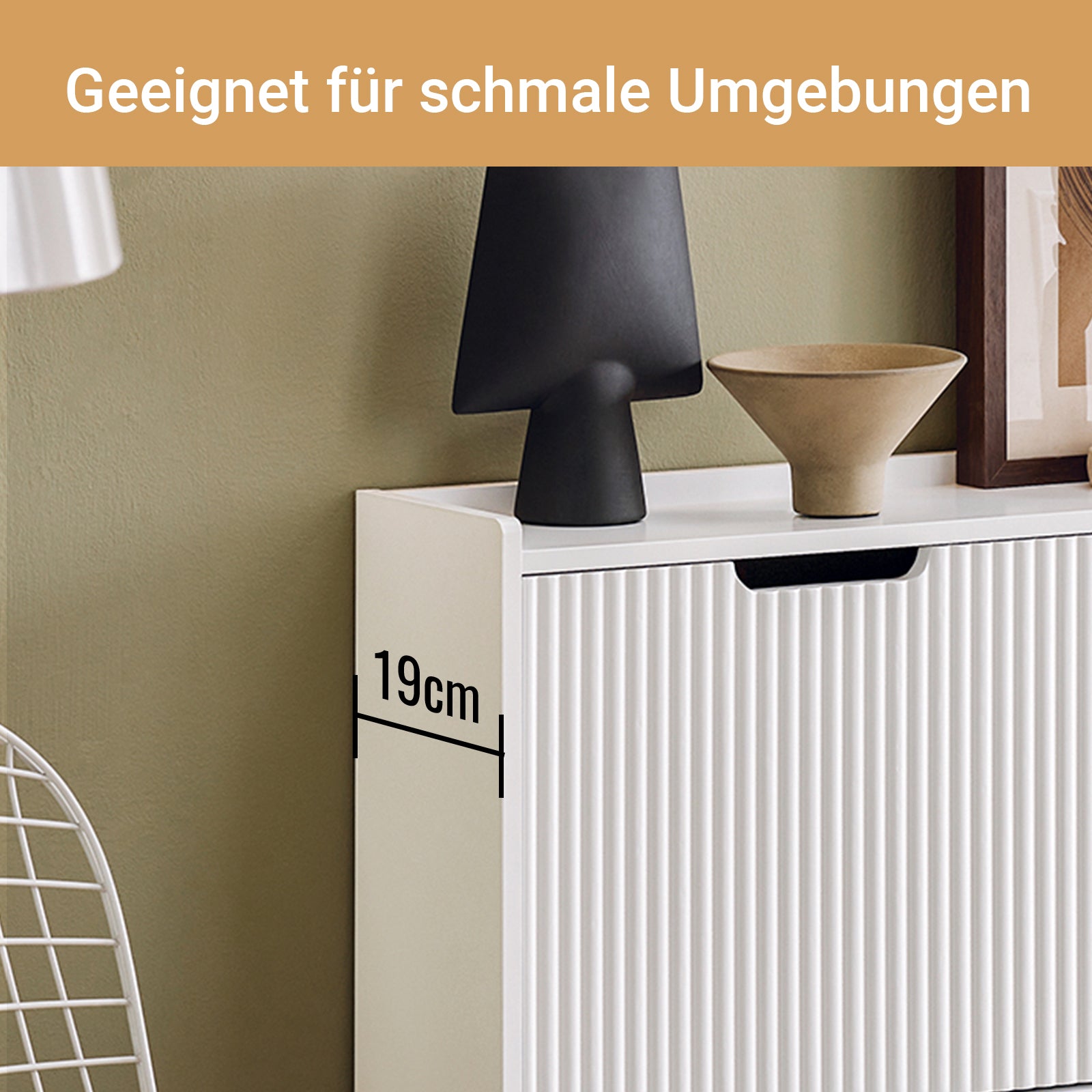 SoBuy | Meuble à chaussures à 4 portes | Meuble à chaussures étroit | Blanc | FSR177-LW