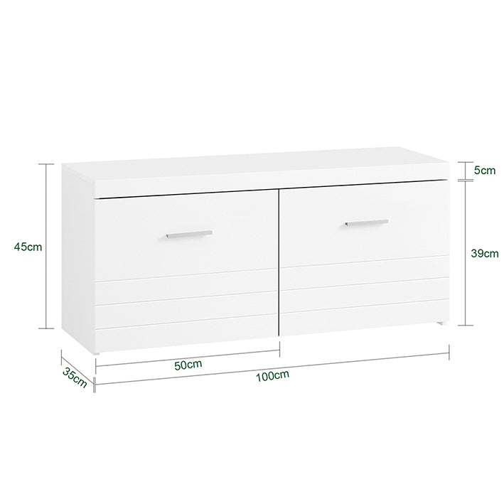 SoBuy | Banc à chaussures | Banc d'entrée | Banc avec rangement | Banc d'entrée | Blanc | FSR178-W