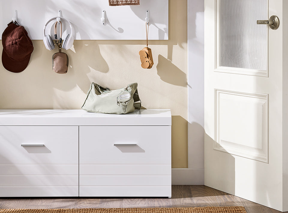 SoBuy | Banc à chaussures | Banc d'entrée | Banc avec rangement | Banc d'entrée | Blanc | FSR178-W