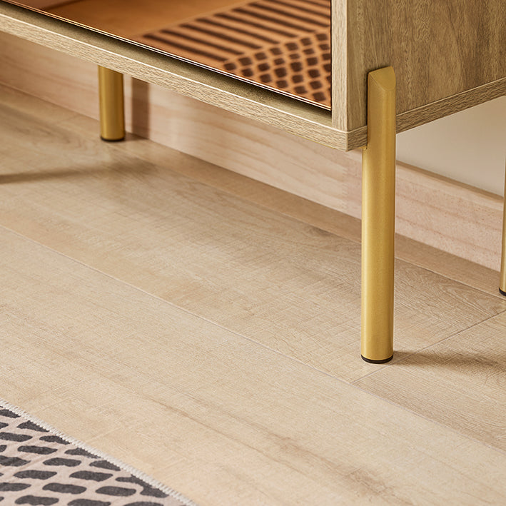 SoBuy | Meuble à chaussures 3 portes | Armoire à chaussures | Étagère à chaussures | Finition dorée brillante | FSR181-HG