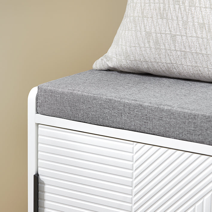 SoBuy | Banc à chaussures avec assise | Banc | Banc d'entrée avec portes coulissantes | Coffre à chaussures | Blanc | FSR187-W