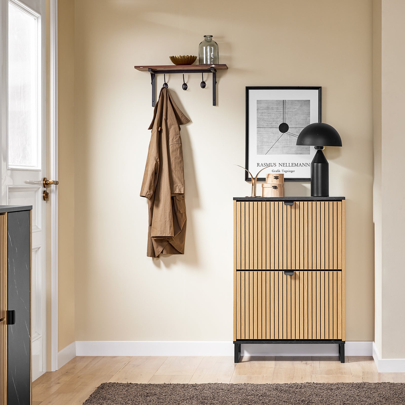 SoBuy | Meuble à chaussures étroit | Étagère à chaussures avec rabats | Pour 8 à 12 paires | FSR202-N