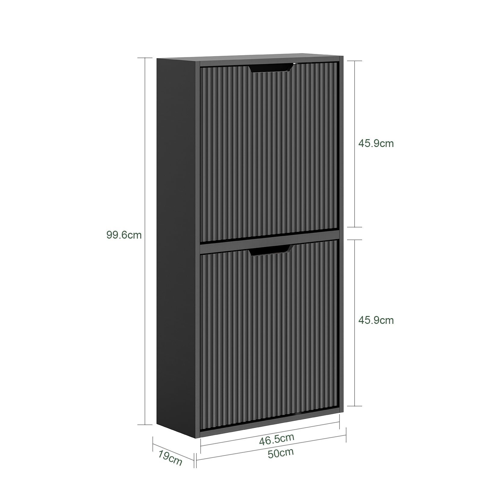SoBuy | Schuhschrank Schmal Wandmontage | 2-Wege Montage | 19cm Tiefe | Schwarz | FSR204-SCH