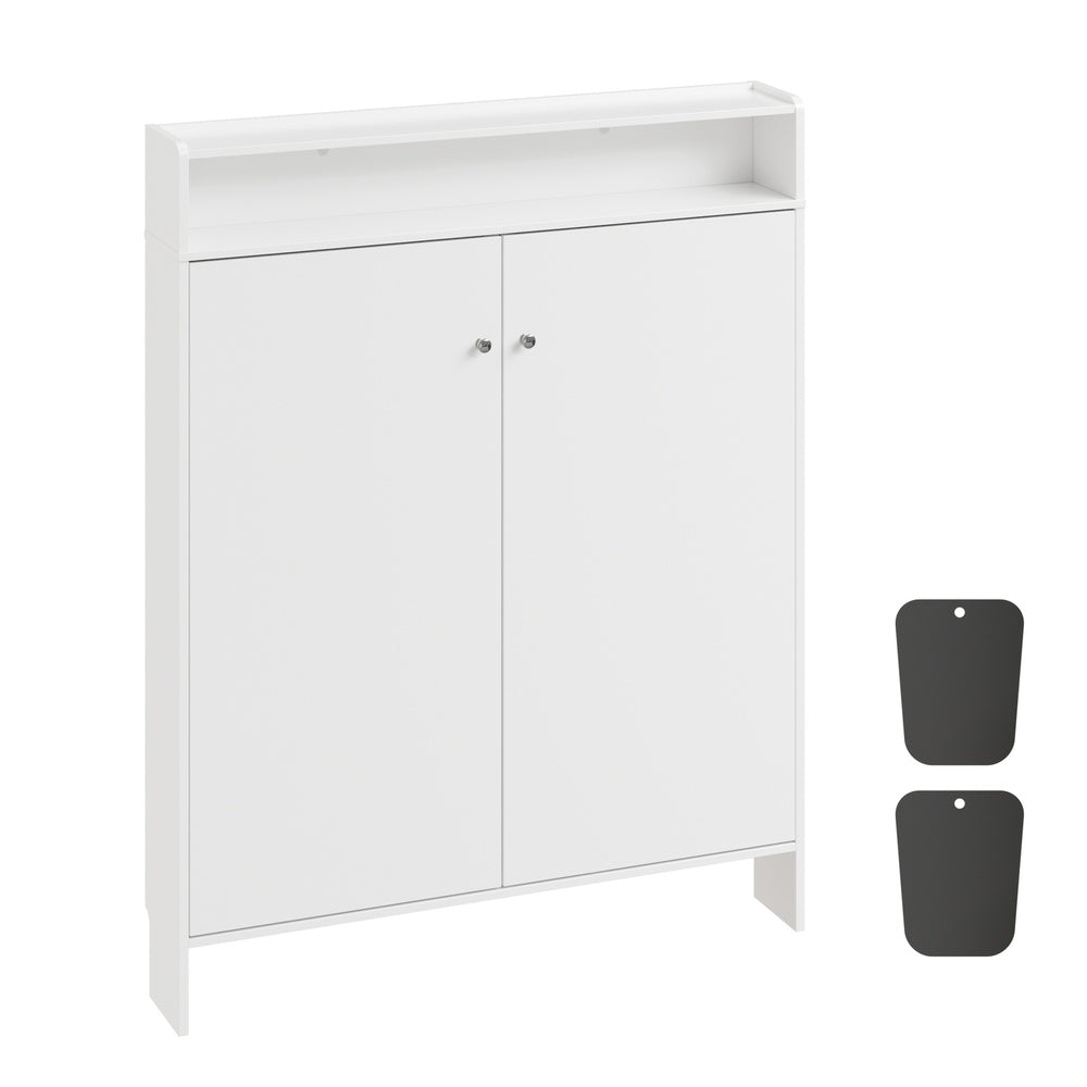 SoBuy | Schuhschrank schmal weiß mit offener Ablage | FSR227-E-W