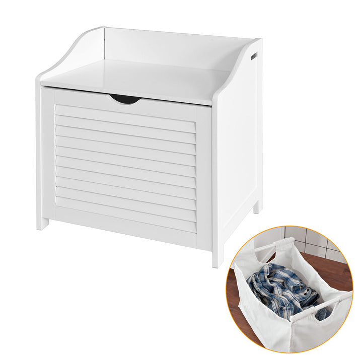 SoBuy | Cesta portabiancheria | Portabiancheria | Cesto della biancheria Bianco | FSR40-W