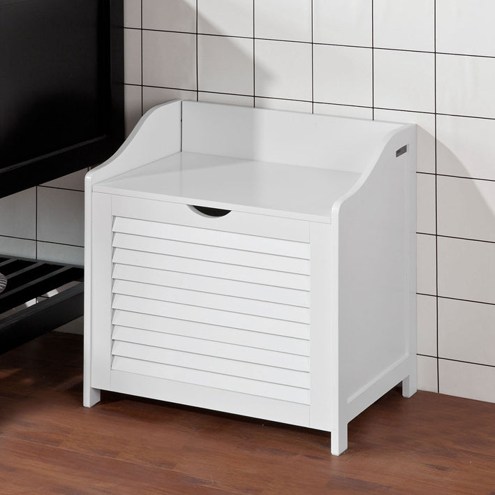 SoBuy | Cesta portabiancheria | Portabiancheria | Cesto della biancheria Bianco | FSR40-W