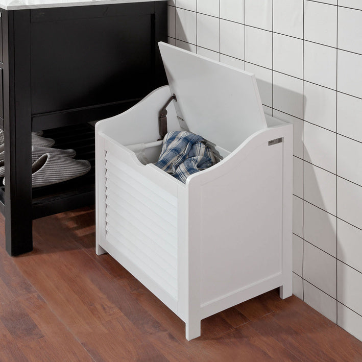 SoBuy | Cesta portabiancheria | Portabiancheria | Cesto della biancheria Bianco | FSR40-W