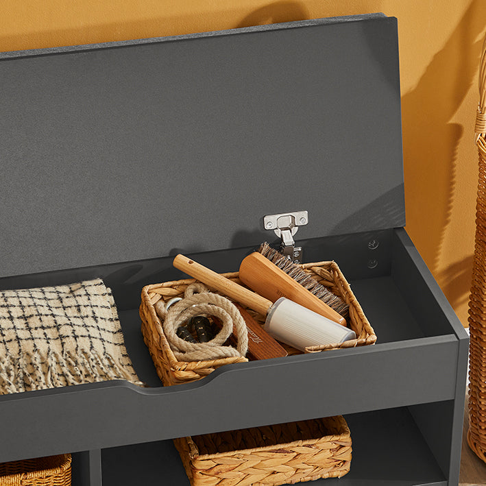 Vorverkauf | SoBuy | Schuhbank | Schuhregal mit Sitzfläche | Sitzbank | Dunkelgrau | FSR45-DG