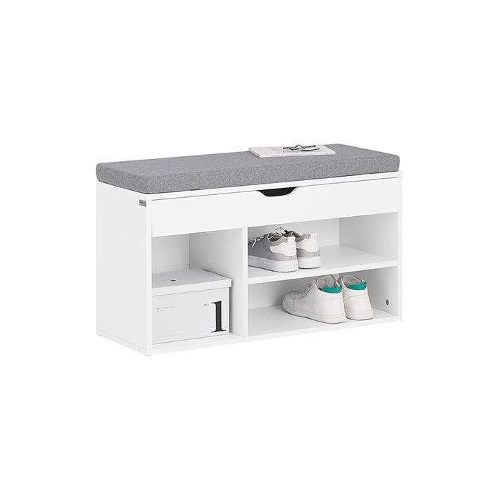 SoBuy | Scarpiera con Panca | Scarpiera con seduta | Panca per scarpe | Grigio Chiaro Bianco | FSR45-HG