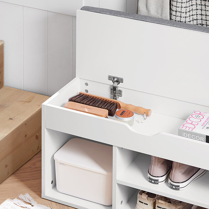 SoBuy | Banc à chaussures | Étagère à chaussures avec assise | Banc de rangement | Gris clair Blanc | FSR45-HG