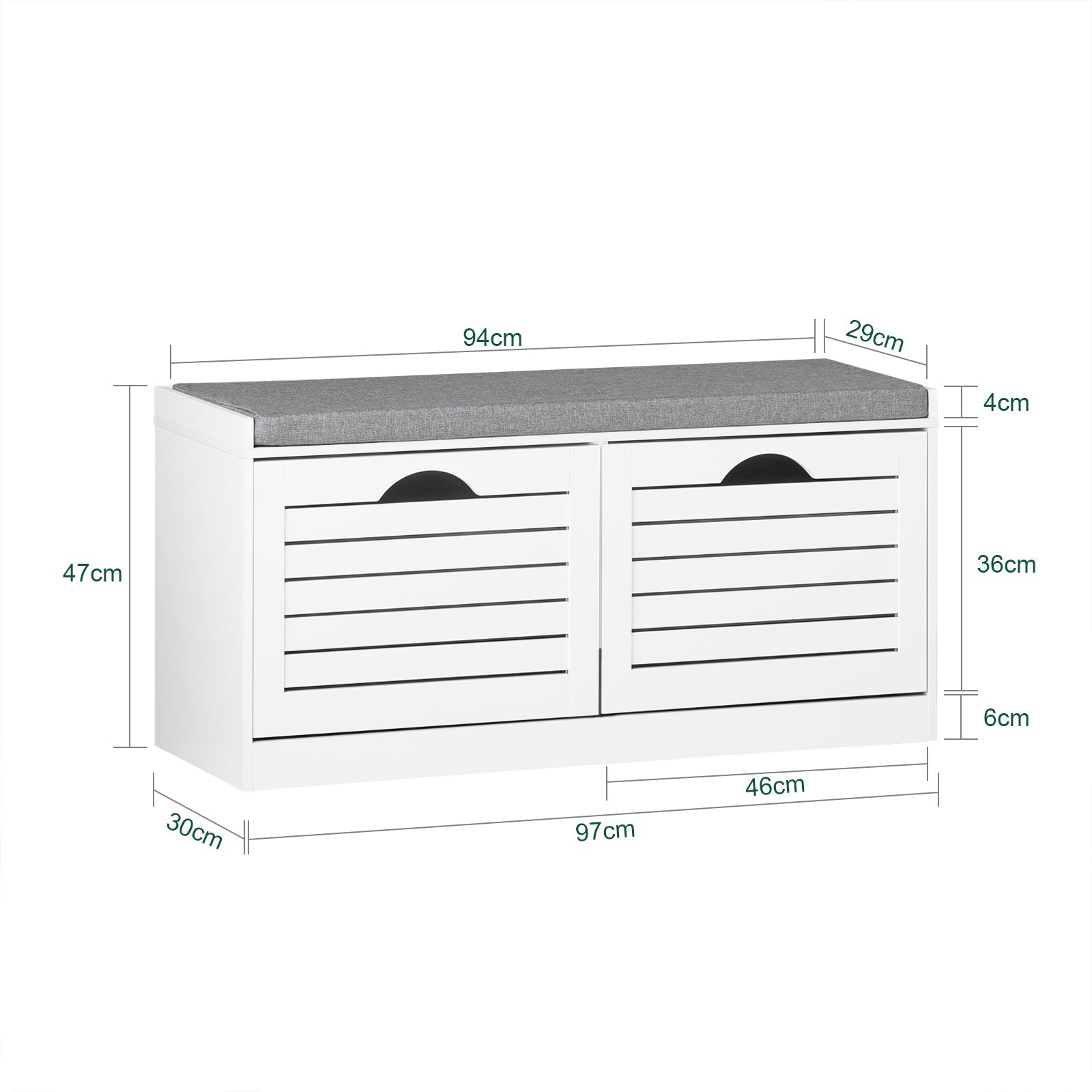 SoBuy | Meuble à chaussures basculant | Banc à chaussures avec rangement | Style campagnard blanc | FSR62-II-W