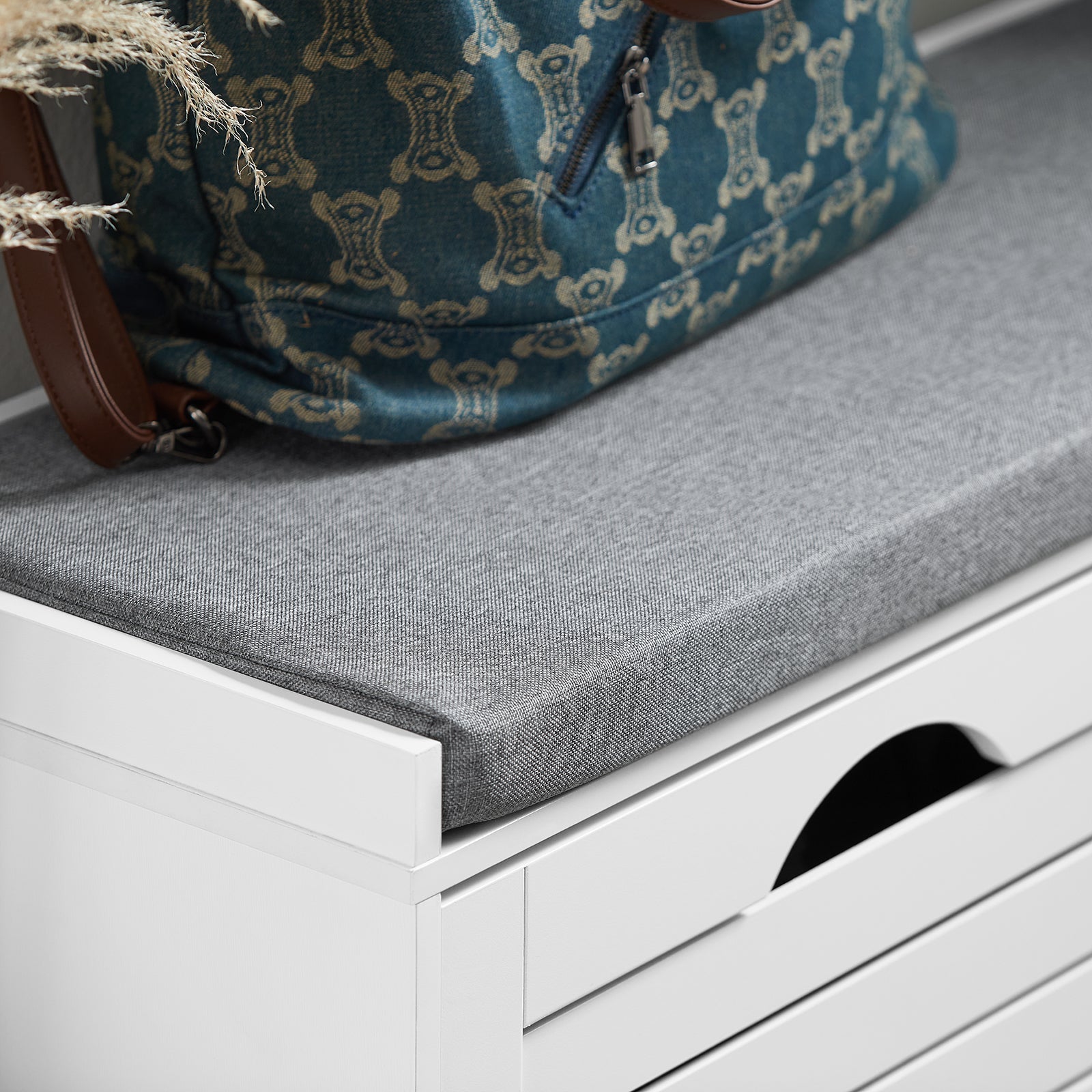 SoBuy | Meuble à chaussures basculant | Banc à chaussures avec rangement | Style campagnard blanc | FSR62-II-W