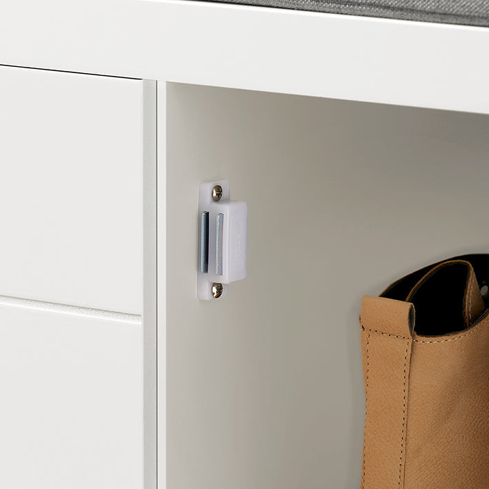 SoBuy | Commode d'entrée | Banc de rangement avec coussin | Meuble à chaussures | Armoire à chaussures | Blanc | FSR63-II-W