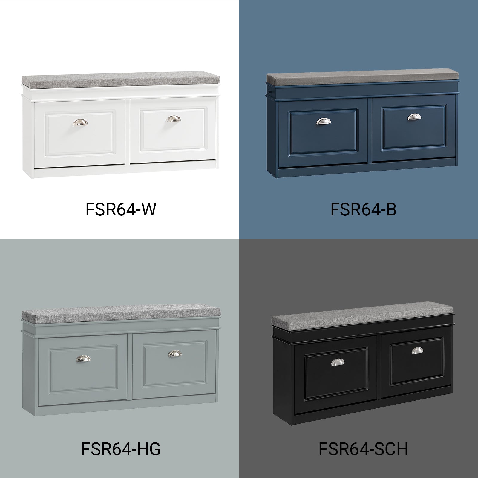 SoBuy | Meuble à chaussures | Banc à chaussures avec compartiment intégré | Style campagnard noir | FSR64-SCH