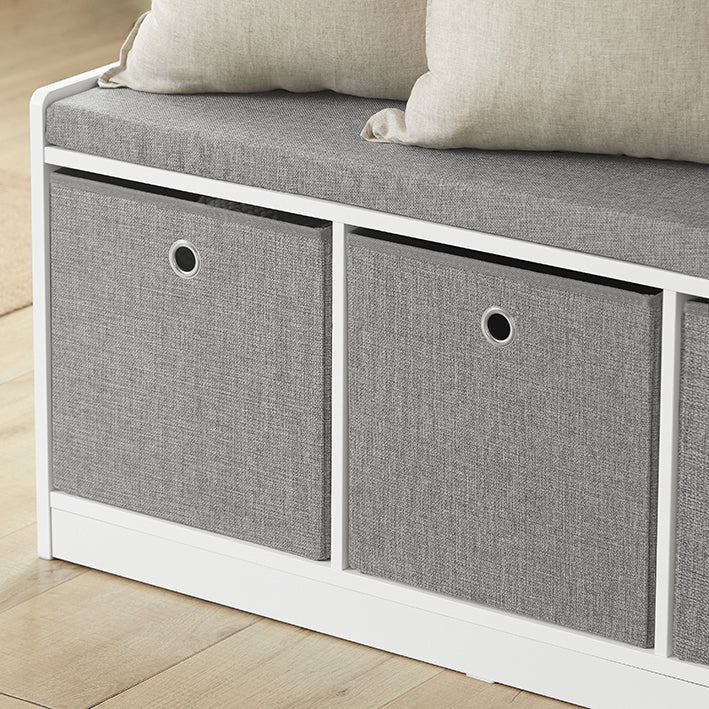 SoBuy | Panchina Contenitore | Scarpiera | Panca | Bianco-Grigio | FSR65-DG