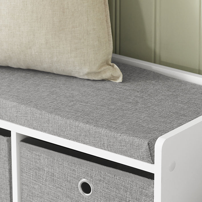 SoBuy | Panchina Contenitore | Scarpiera | Panca | Bianco-Grigio | FSR65-DG