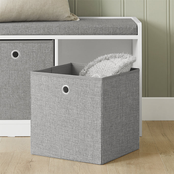 SoBuy | Panchina Contenitore | Scarpiera | Panca | Bianco-Grigio | FSR65-DG