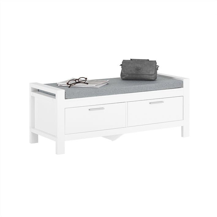 SoBuy | Banc avec 2 tiroirs | Banc de lit | Blanc | FSR74-W