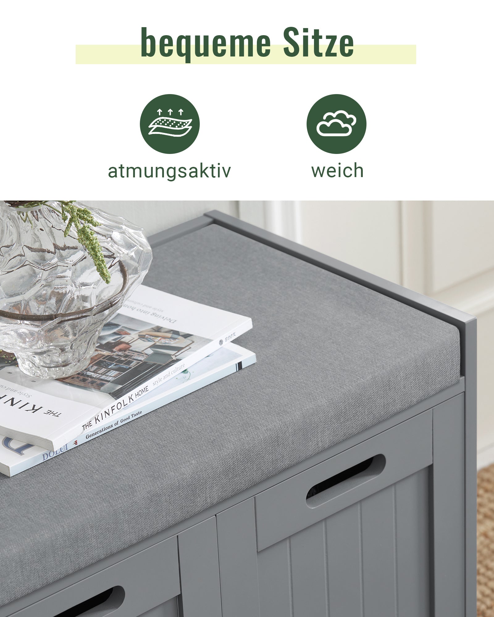 SoBuy | Cassapanca scarpiera | Panca contenitore | Grigio | FSR80-SG