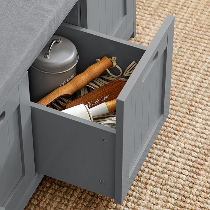 SoBuy | Cassapanca scarpiera | Panca contenitore | Grigio | FSR80-SG