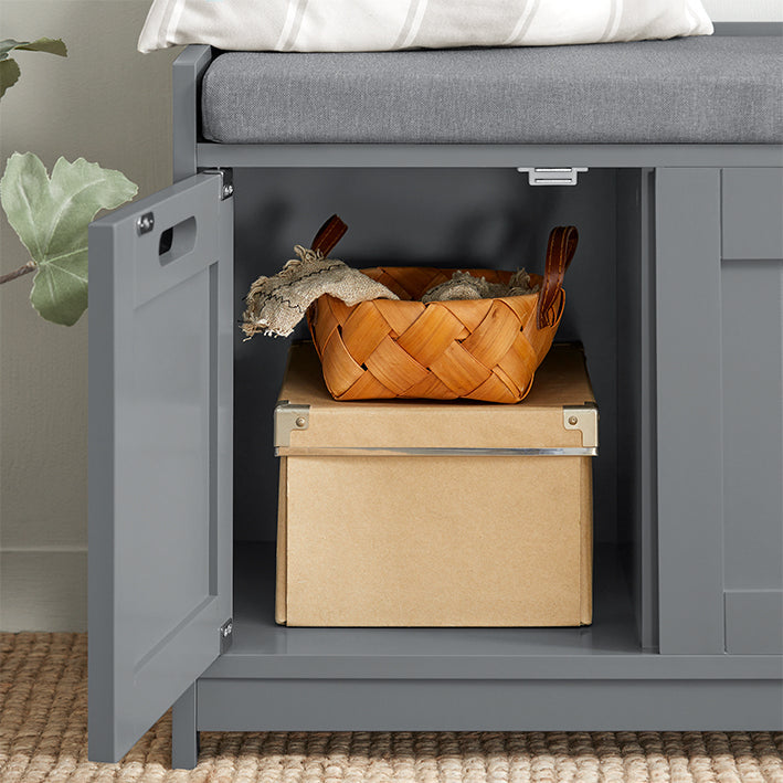 SoBuy | Cassapanca scarpiera | Panca contenitore | Grigio | FSR80-SG
