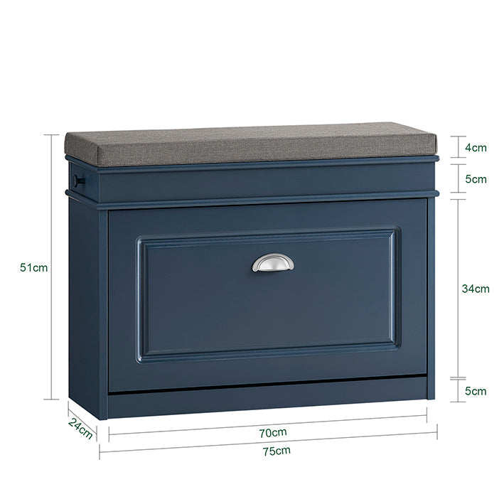 SoBuy | Scarpiera | Scarpiera a ribalta | Panchina porta scarpe | Blu | FSR82-L-B