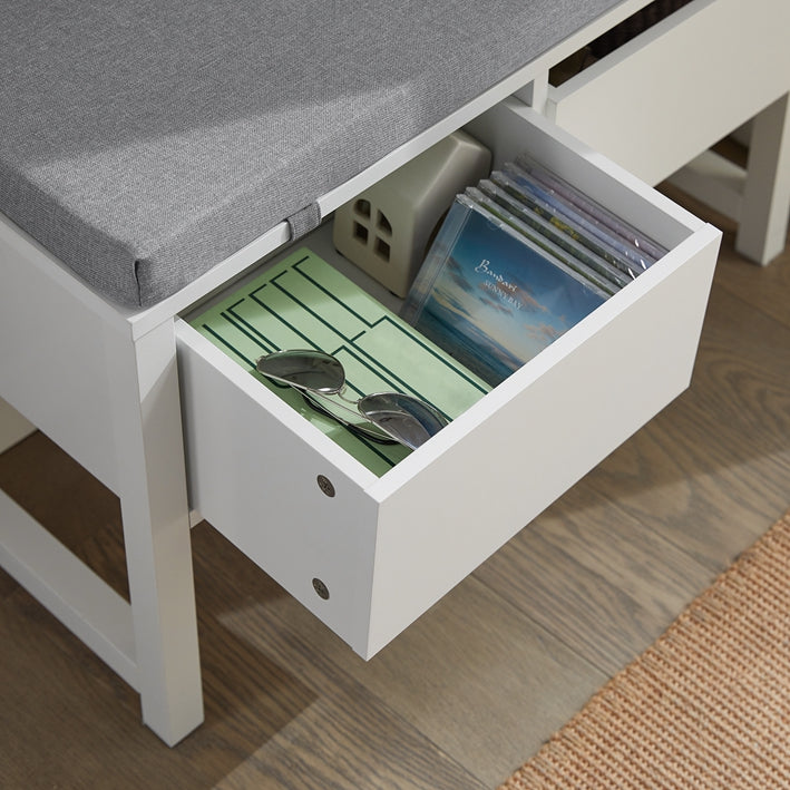 SoBuy | Commode d'assise | Banc de rangement | Banc à chaussures | Blanc | FSR88-W