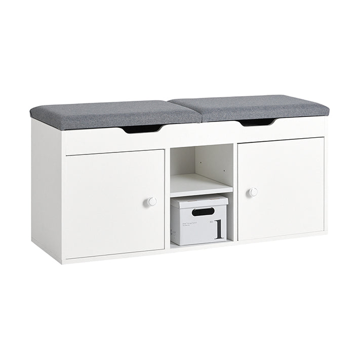 SoBuy | Panchina per guardaroba | Panchina da letto | Panchina portascarpe bianca | FSR96-W