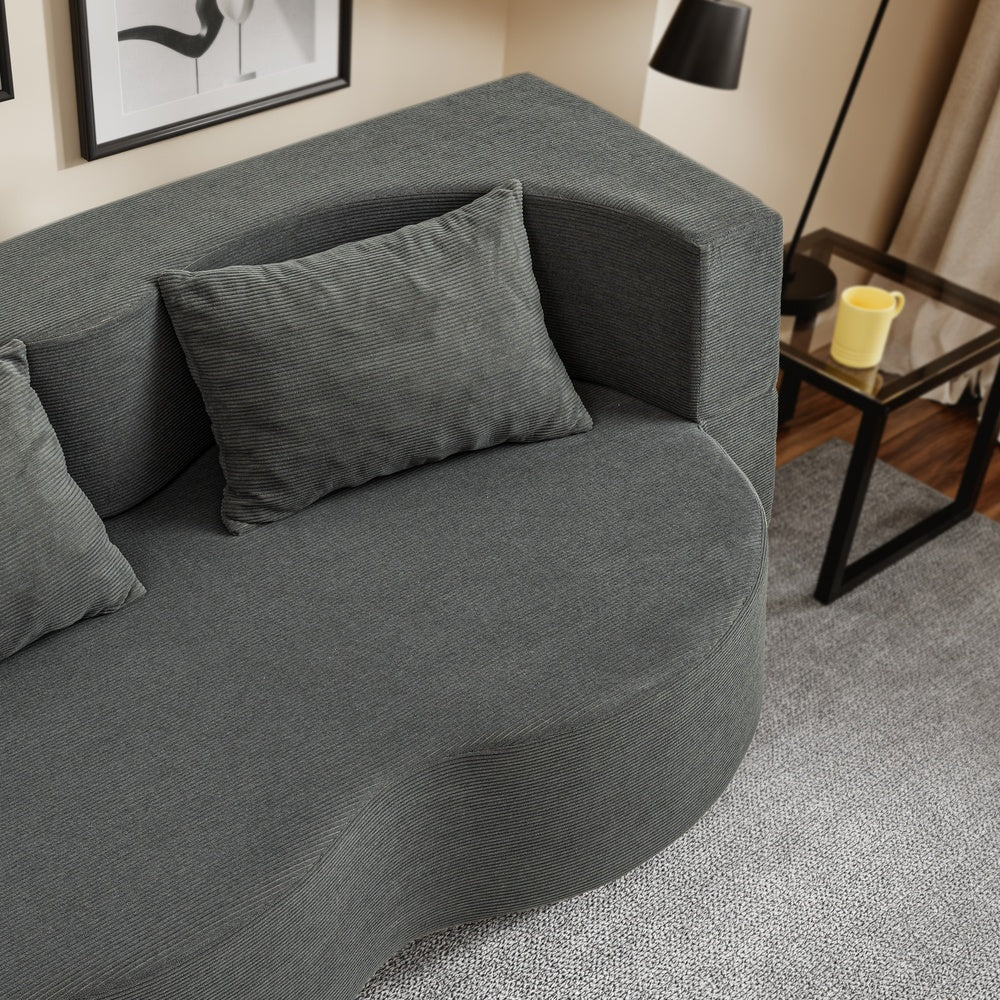 SoBuy | Schlafsofa & Schlafcouch in Dunkelgrau mit 2 Kissen | FST101-DG