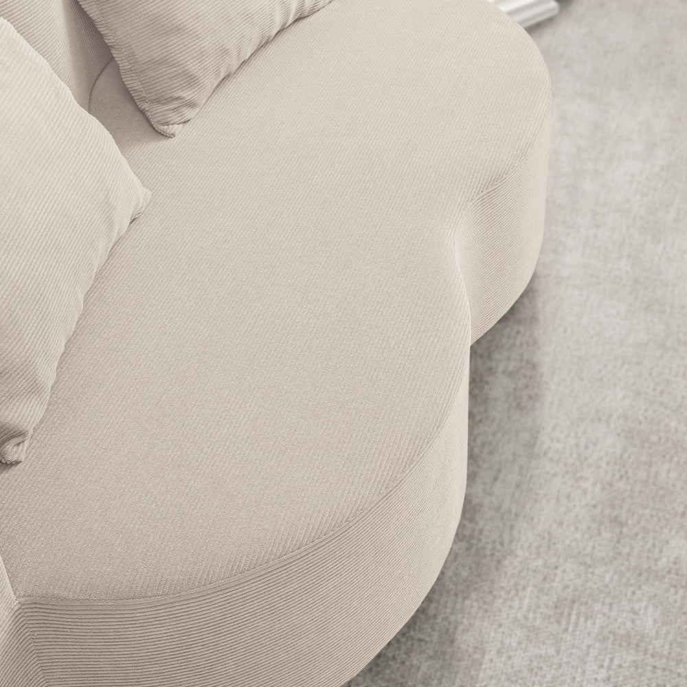 SoBuy | Schlafsofa 2-Sitzer in Beige mit 2 Kissen | FST101-MI