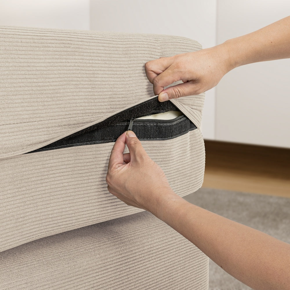 SoBuy | Schlafsofa 2-Sitzer in Beige mit 2 Kissen | FST101-MI
