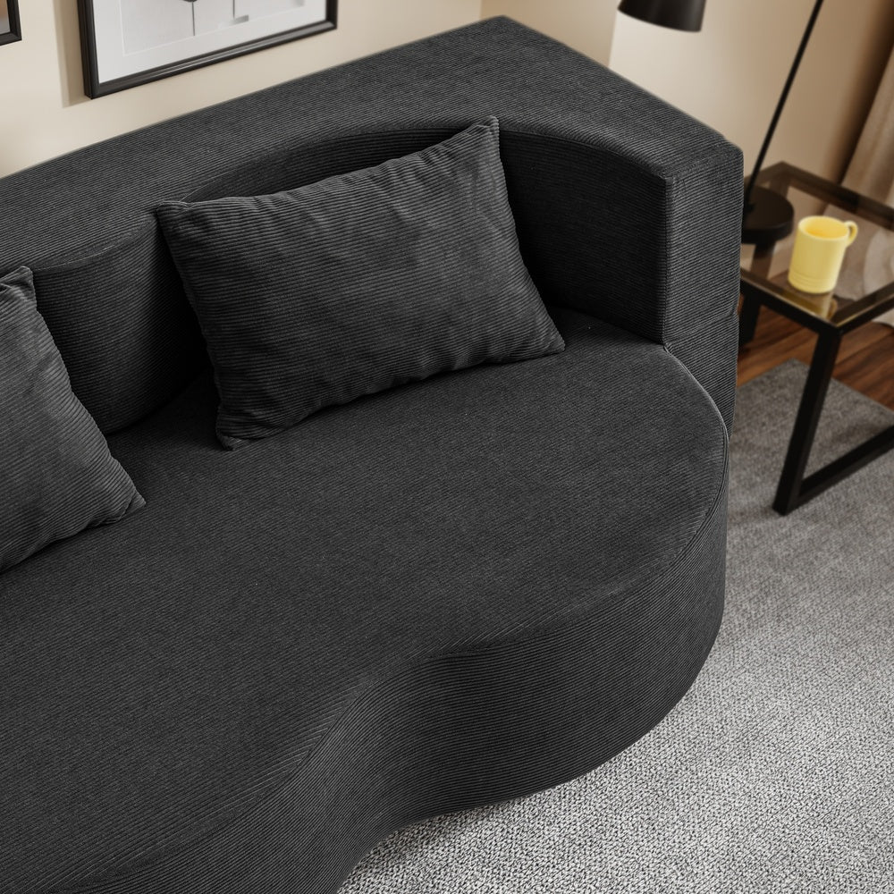 SoBuy | Schlafsofa klein mit Federkern & 2 Kissen Dunkelgrau | FST101-SCH