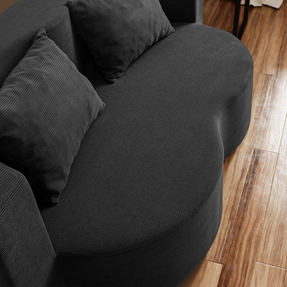 SoBuy | Schlafsofa klein mit Federkern & 2 Kissen Dunkelgrau | FST101-SCH