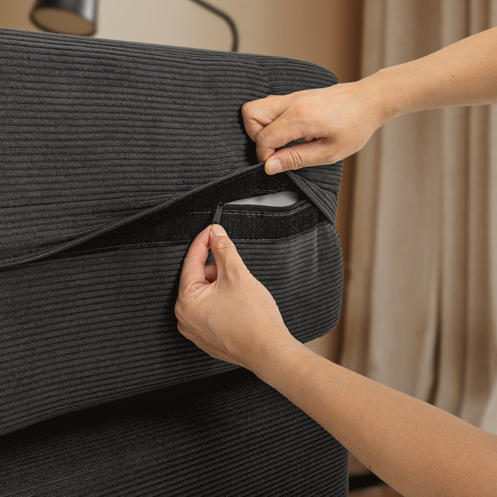 SoBuy | Schlafsofa klein mit Federkern & 2 Kissen Dunkelgrau | FST101-SCH