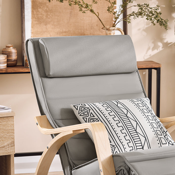 SoBuy | Fauteuil à bascule | Fauteuil d'allaitement | Fauteuil relax gris | FST16-DG