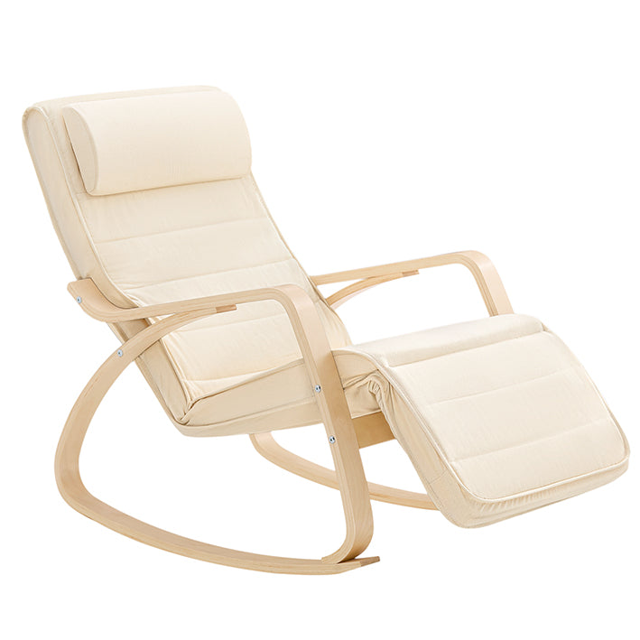 SoBuy | Sedia a dondolo | Sedia per allattamento | Sedia a dondolo | Bianco | FST16-W