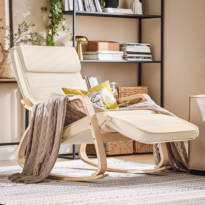 SoBuy | Sedia a dondolo | Sedia per allattamento | Sedia a dondolo | Bianco | FST16-W