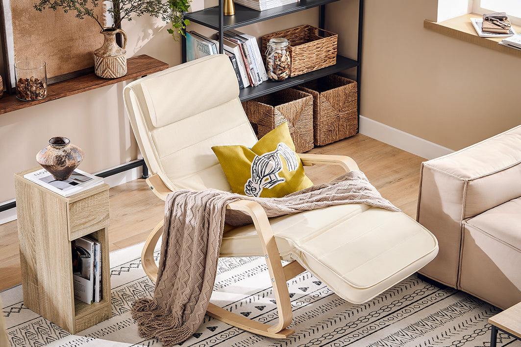 SoBuy | Schaukelstuhl | Stillstuhl | Schwingsessel | Weiß | FST16-W