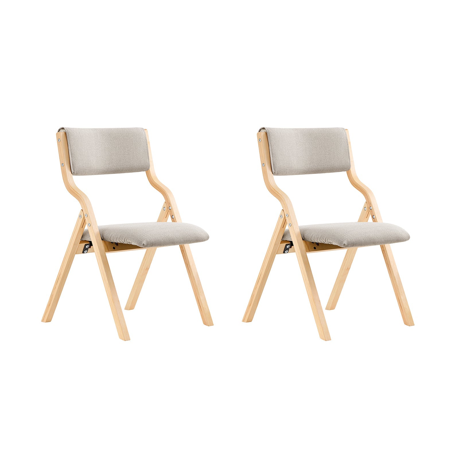 SoBuy | Set di 2 sedie pieghevoli in legno | Sedia da cucina l Sedia da scrivania per bambini | Grigio chiaro | FST40-HGx2