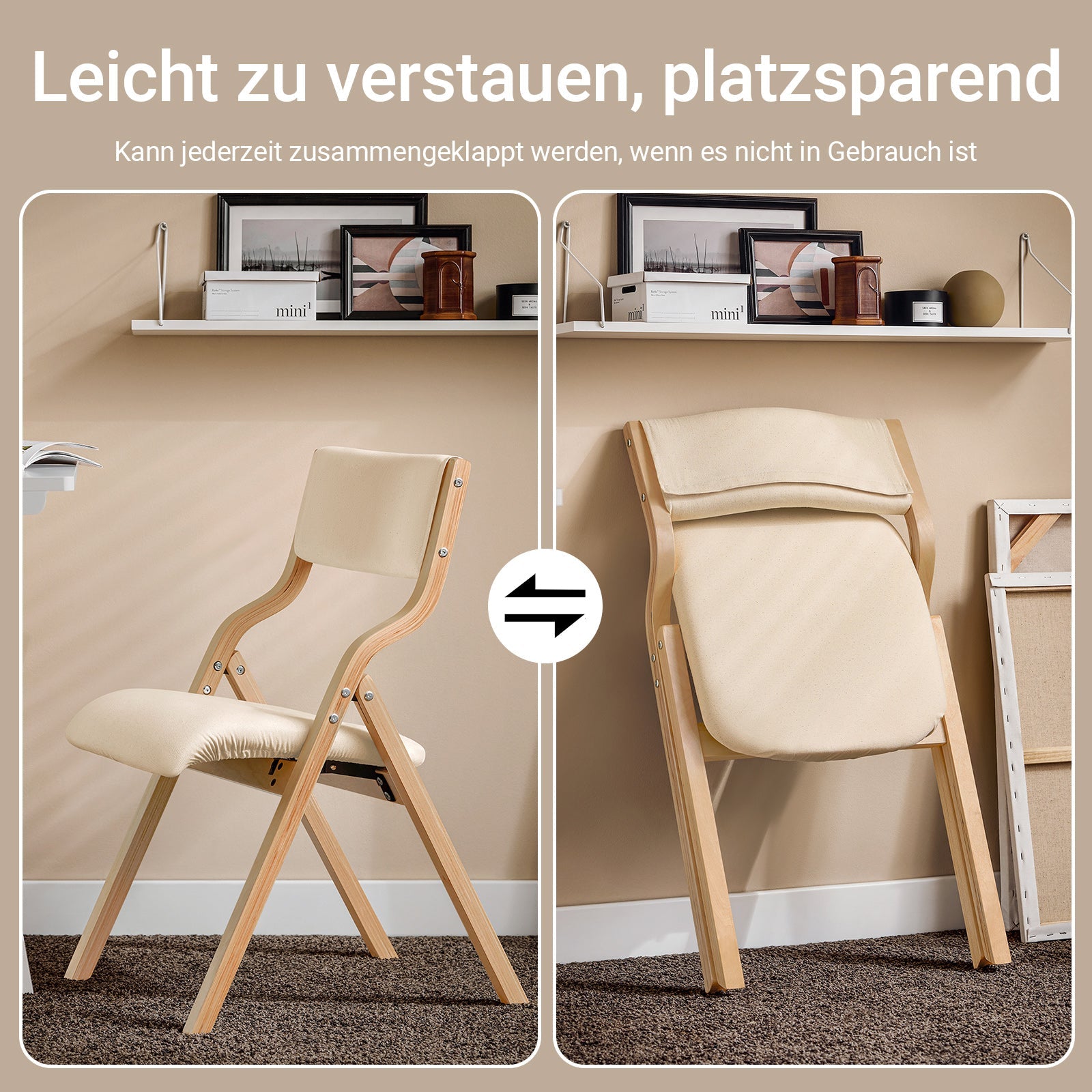 SoBuy | Klappstuhl | Küchenstuh l Schreibtischstuhl Kinder | Weiß | FST40-W