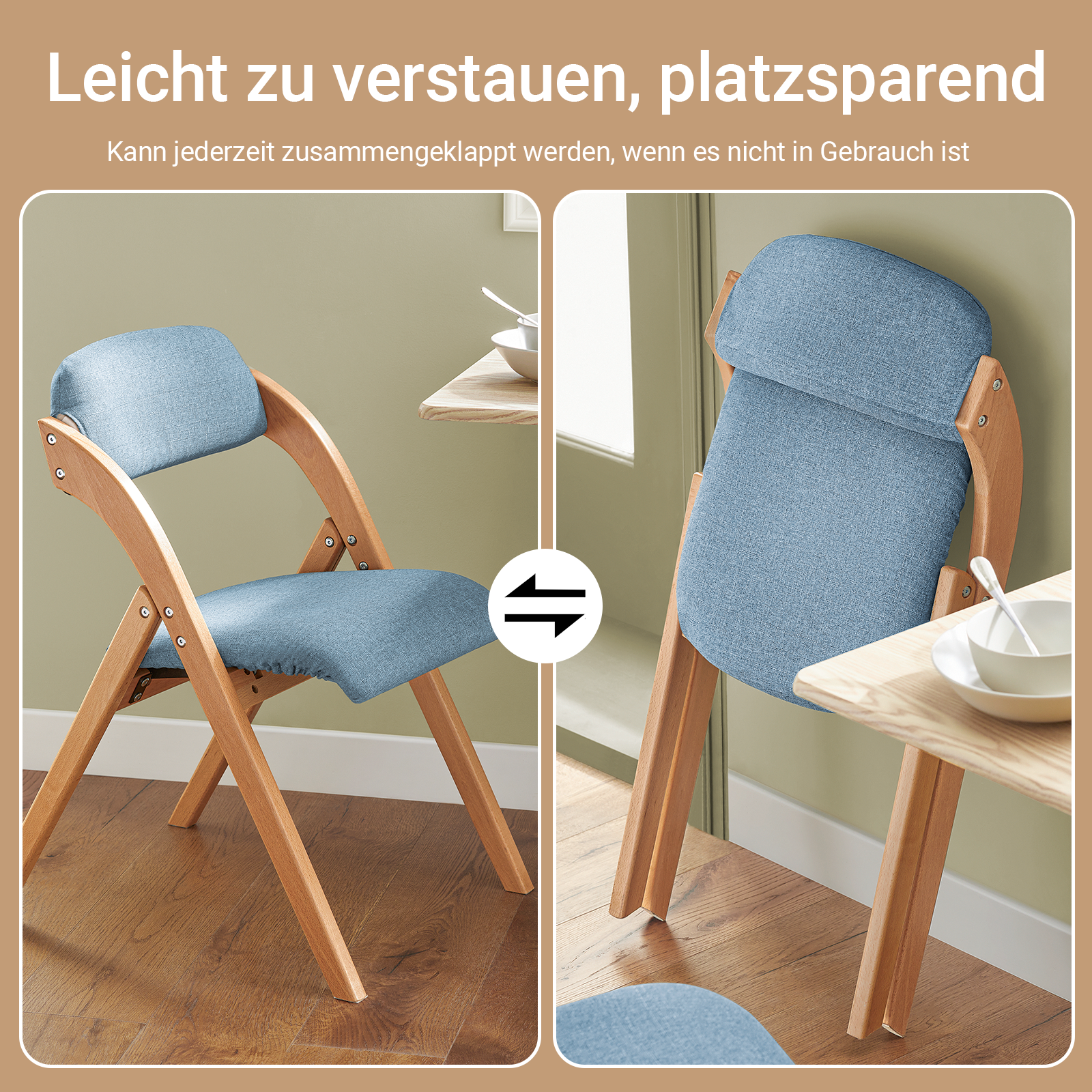 SoBuy | Klappstuhl | Küchenstuh l Schreibtischstuhl | Blau | FST92-BL