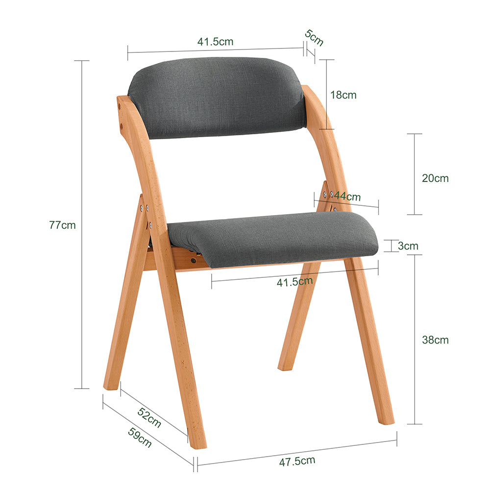 SoBuy 2er Set Klappstuhl Gepolstert | Ergonomische EsszimmerstĂŒhle Klappbar | FST92-SGx2
