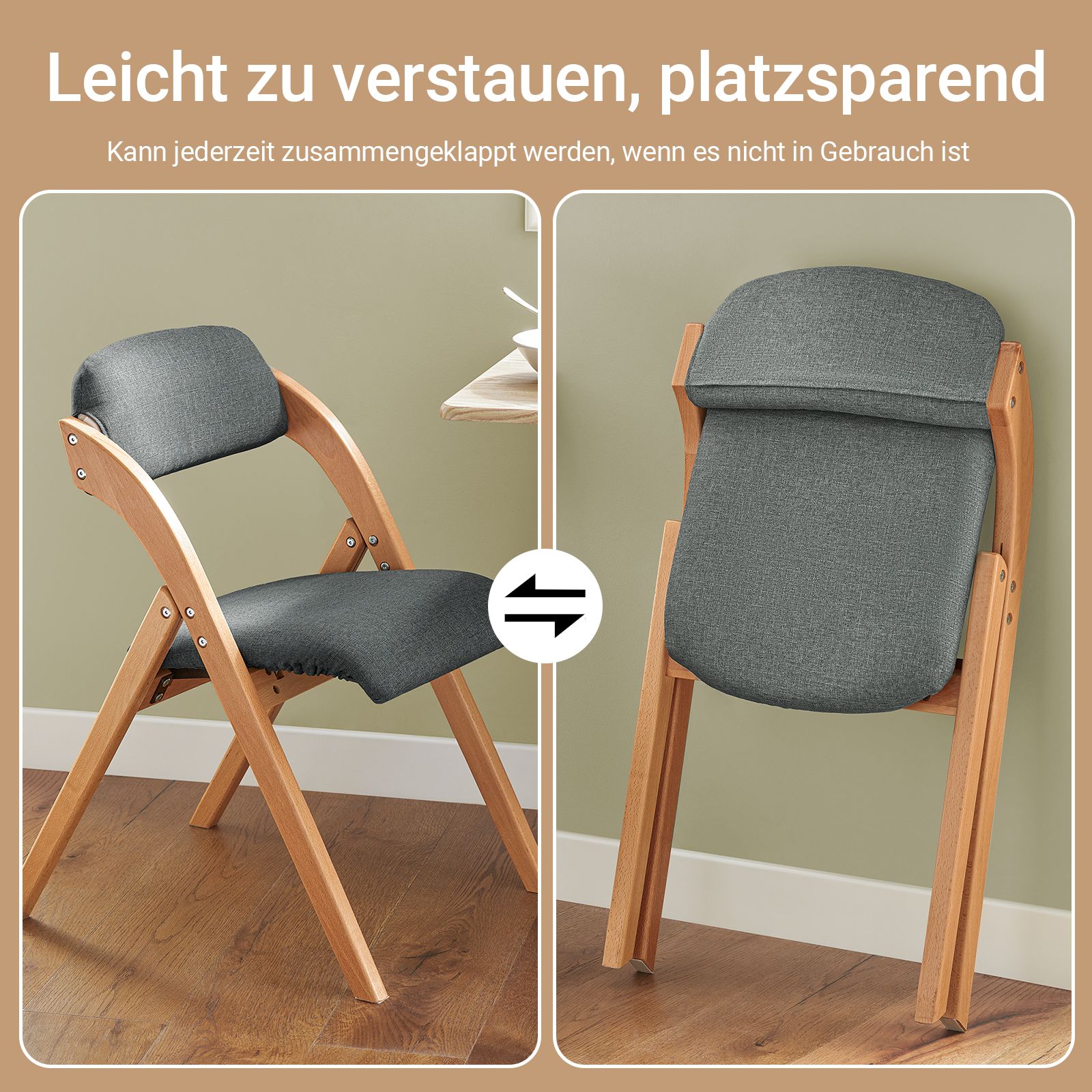 SoBuy 2er Set Klappstuhl Gepolstert | Ergonomische EsszimmerstĂŒhle Klappbar | FST92-SGx2