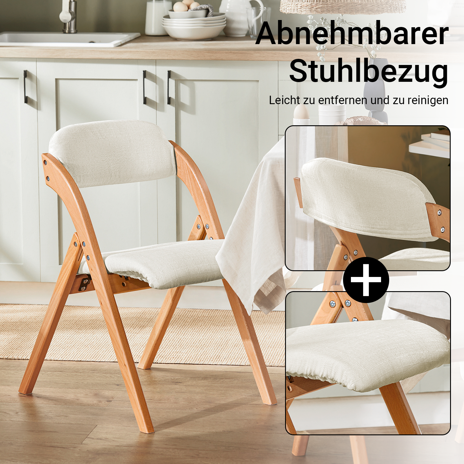 SoBuy | Klappstuhl | Küchenstuh l Schreibtischstuhl | Weiß | FST92-W