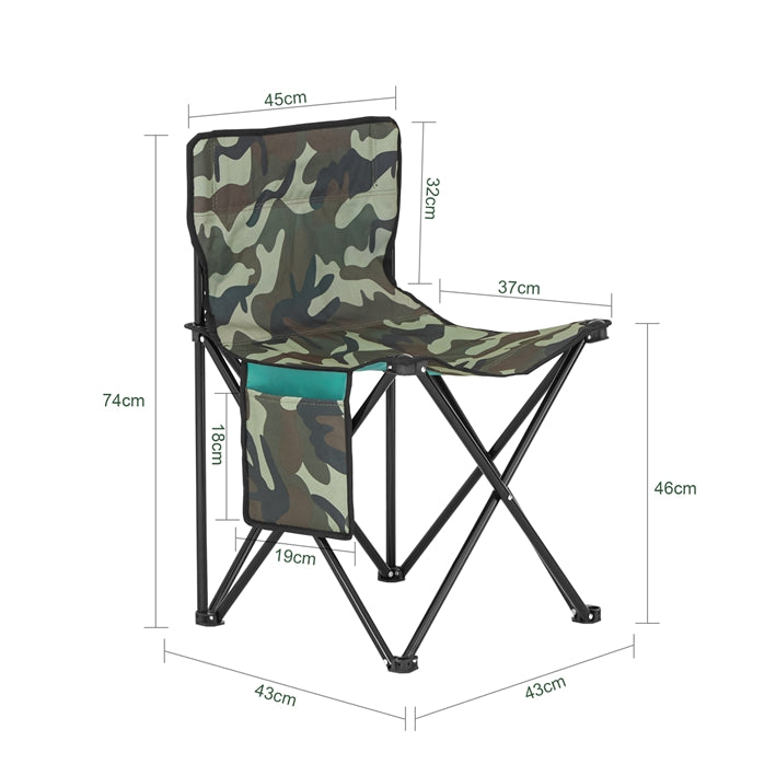 SoBuy | Chaise de camping | Chaise de pêche avec sac de transport | Chaise pliante | Camouflage | FST96-TN