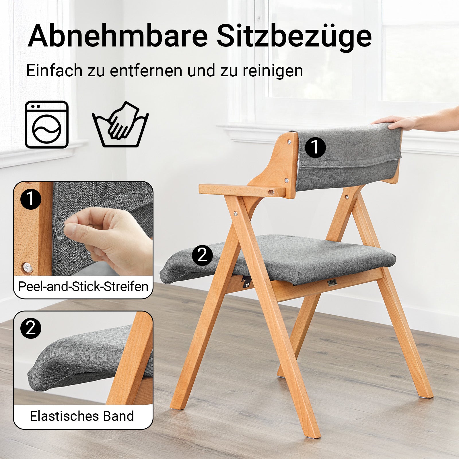 SoBuy | Klappstuhl | Küchenstuh l Schreibtischstuhl | Dunkelgrau | FST98-HG