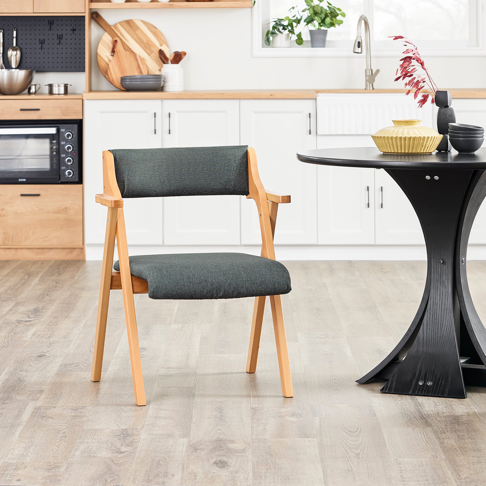 SoBuy | Klappstuhl | Küchenstuh | Schreibtischstuhl | Dunkelgrau | FST98-SG