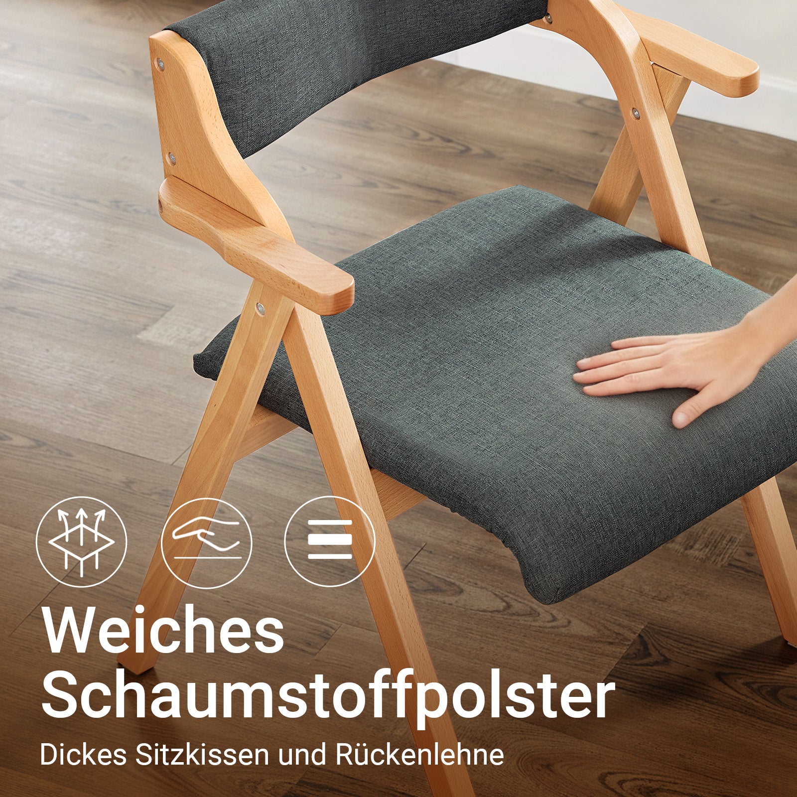 SoBuy | Klappstuhl | Küchenstuh | Schreibtischstuhl | Dunkelgrau | FST98-SG